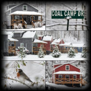 winter view of Coal Camp Lodging serving the Hatfield McCoy Trail System